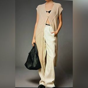 Anthropologie Sleeveless Duster Cardigan Sweater